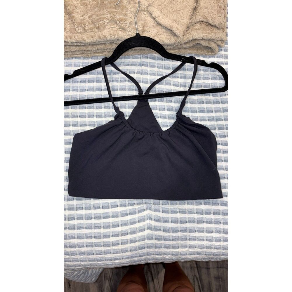 FP Movement Free People Black Strappy Racerback Sports Bra Top Size Large